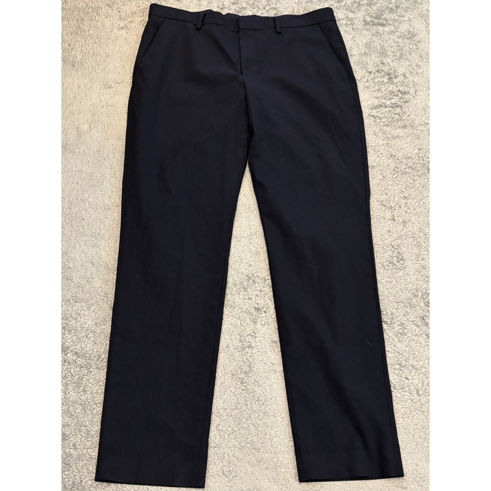 Express Pants Mens 32x32 (34x30) Navy Blue Extra Slim Stretch Slacks Career